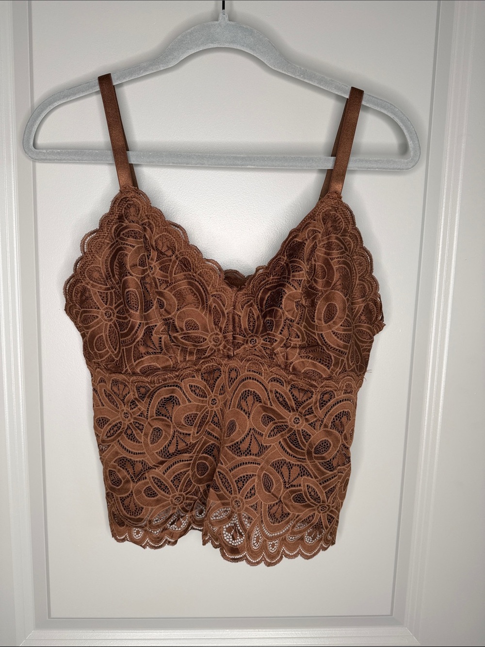 aerie Brown Lace Bralette Cami